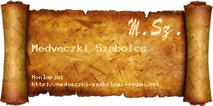 Medveczki Szabolcs névjegykártya